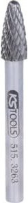 KS Tools HM Rundbogen-Frässtift Form F in Silber, Durchmesser: 8 mm - Bild 1