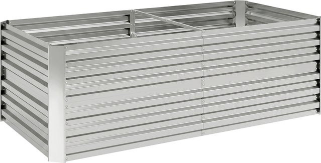 Aosom Outsunny Hochbeet aus Stahl in Silber, steckbares Pflanzbeet für Garten, Balkon und Terrasse, B/T/H: 180 x 90 x 60 cm - Bild 1