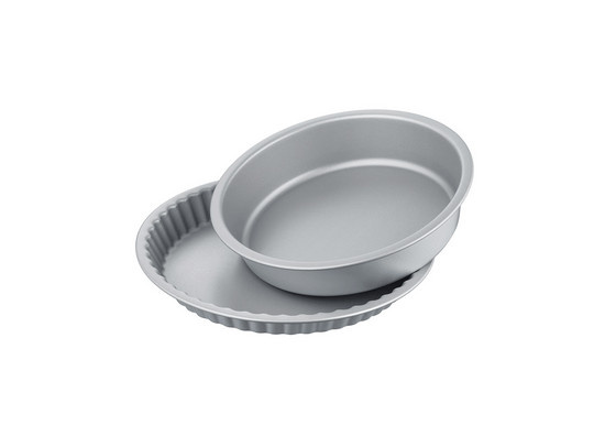Set aus Kuchen-, Quiche- und Tarteformen mit Antihaftbeschichtung in Silber, Durchmesser: 33,0 cm, Höhe: 7,0 cm - Bild 1