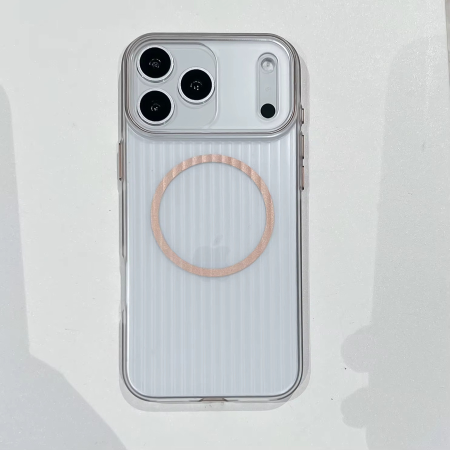 dcoud Magnetische Handyhülle für iPhone 17 16 15 14 13 Pro Max 17 Air 16 15 14 Plus mit Anti-Drop-Schutz, Transparent/Gold - Bild 4