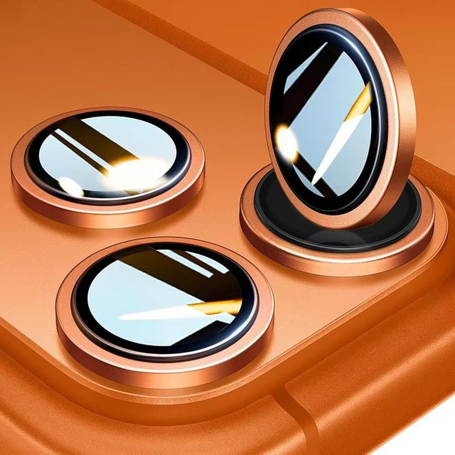 Metallring-Kameralinsenschutzglas aus Aluminiumlegierung für Apple iPhone 11 12 13 14 15 16 17 Pro Max Plus und Mini in Grau - Bild 1