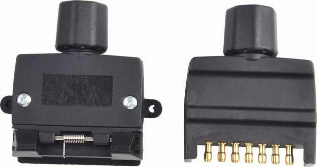 SUITU 7-poliges Anhängerstecker und Steckdose Set in Schwarz für Caravan und Boot - Bild 1