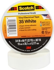 3M Elektro-Isolierband 35 aus PVC in Weiß, Breite: 19 mm, Länge: 20 m - Bild 1