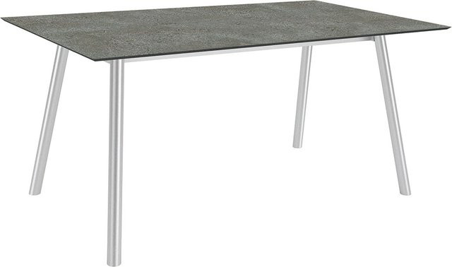 Stern Tisch Interno Silverstar 2.0 Flint mit Edelstahlplatte, B/T: 180 x 100 cm, Farbe: Silber/Grau - Bild 1