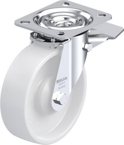 Blickle L-PO 125KA-ST Lenkrolle mit Feststeller, verzinkt, Rad-Durchmesser: 125 mm, Tragfähigkeit: 250 kg - Bild 1