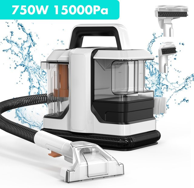 Omeser Handheld Teppichreiniger in Weiß mit 750W und 15KPa Saugkraft für Auto, Polster und Tierhaare - Bild 1