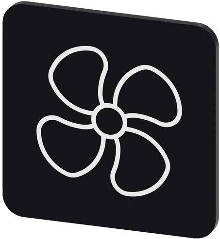 Siemens Bezeichnungsschild quadratisch Lüftersymbol Schwarz Weiß B: 2,2 cm x H: 2,2 cm 10 Stück - Bild 1