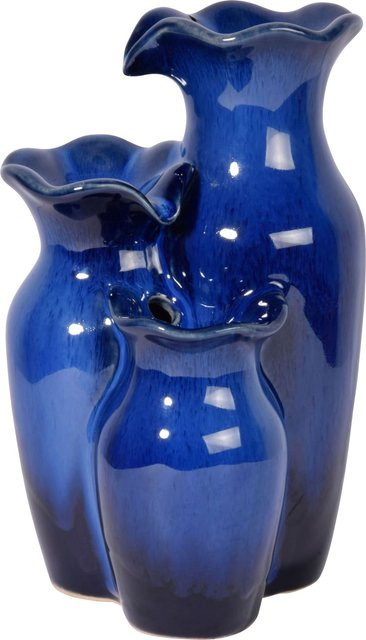 dobar Dreistufiger Design Zimmerbrunnen aus Keramik in Blau - Bild 1