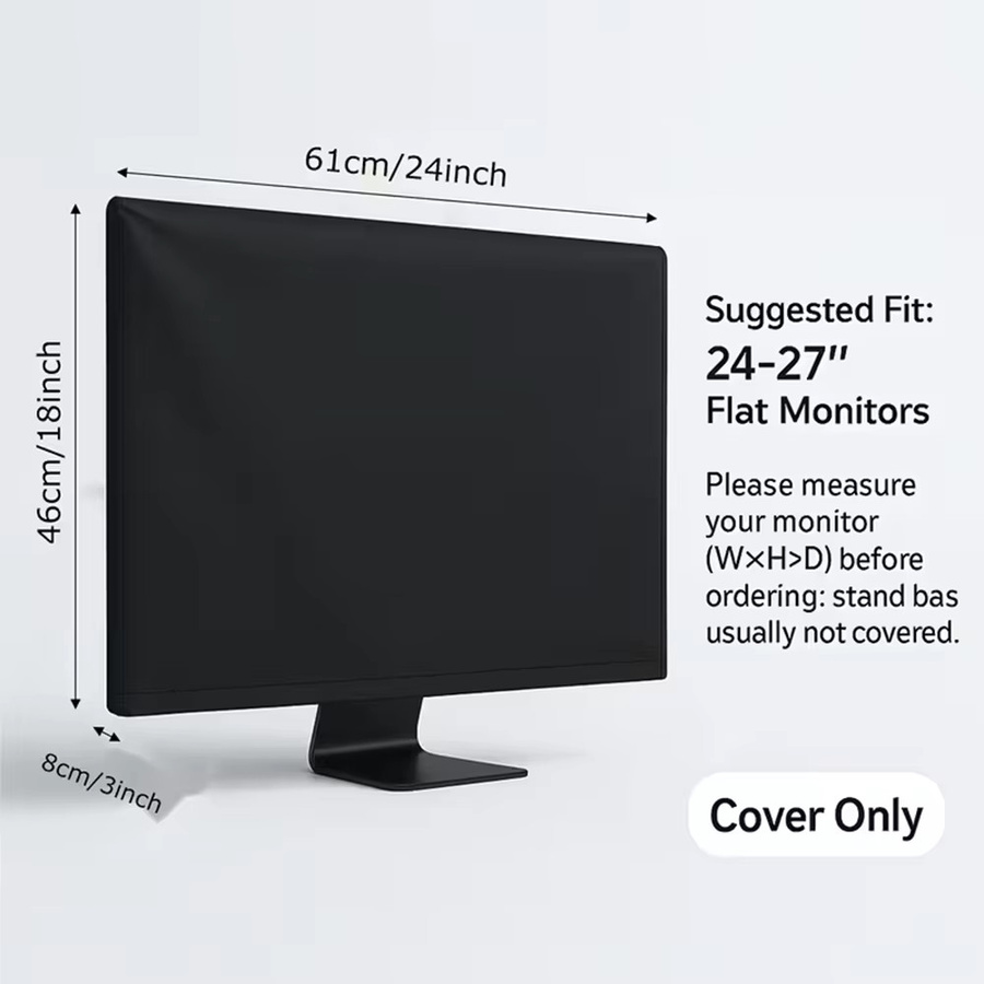 Universeller Computermonitor-Staubschutzdeckel in Schwarz zum Schutz vor Staub, Schmutz und UV-Strahlen - Bild 2