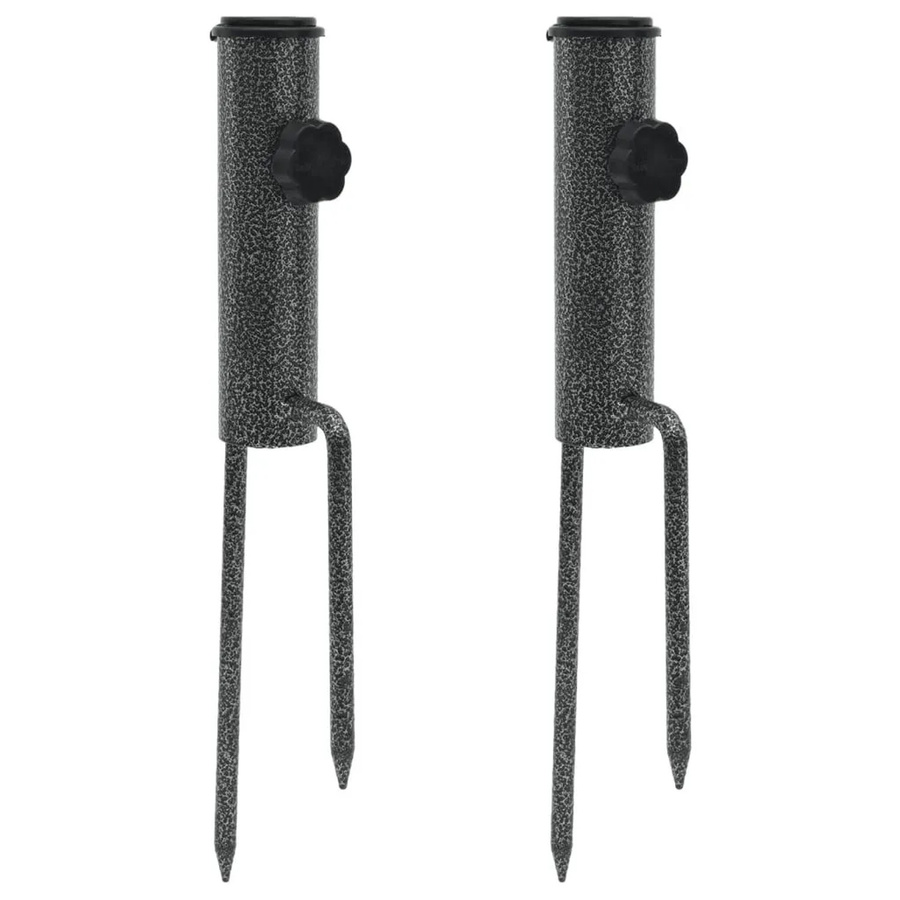 vidaXL Schirmständer aus verzinktem Stahl mit 2 Erdspießen, Durchmesser: 9 cm, Tiefe: 35 cm - Bild 2