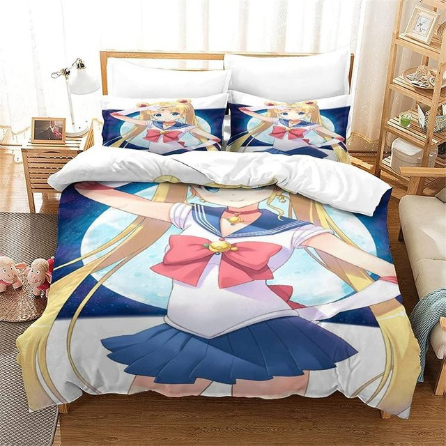 Sailor Moon Bettwäsche-Set aus Mikrofaser-Polyester, Mehrfarbig, B/H: 200 x 230 cm - Bild 1