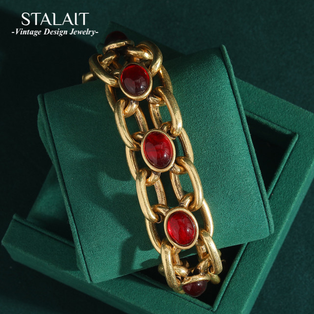 STALAIT Armband, Messing, Gold, Damen, Vintage - Bild 1
