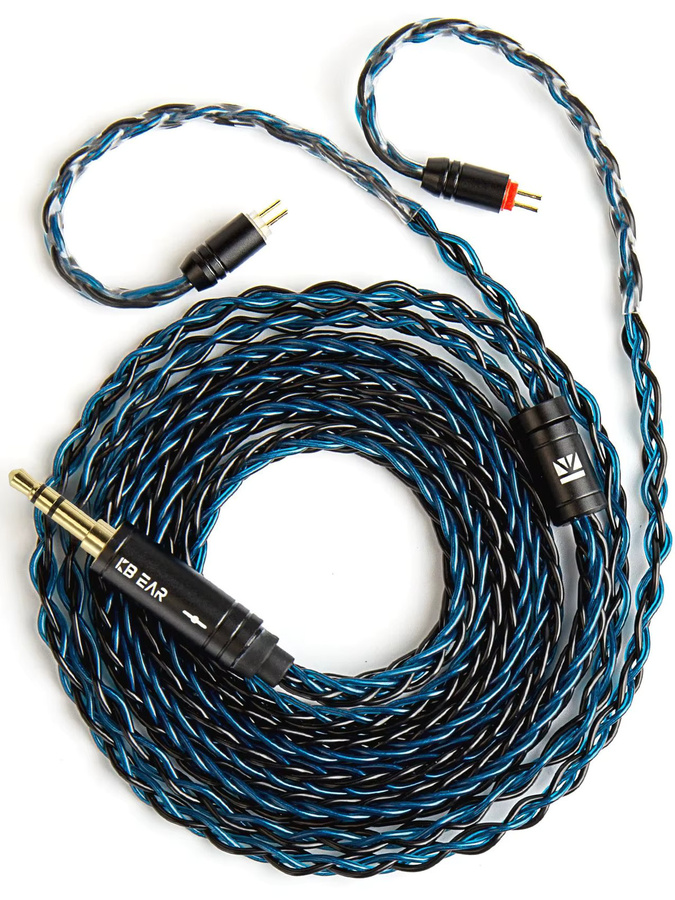 KBEAR ST12 Max IEM-Kabel, 8-adriges versilbertes OFC-Kabel für In-Ear-Kopfhörer, Länge: 1,5 m, Anschluss: 2PIN/QDC/MMCX, Farben: Silber/Schwarz/Blau - Bild 2