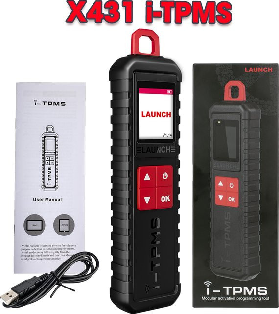LAUNCH X431 i-TPMS Reifendruck-Diagnosegerät mit aktiver Programmierungsfunktion, 315/433 MHz RF-Sensor, Schwarz - Bild 1