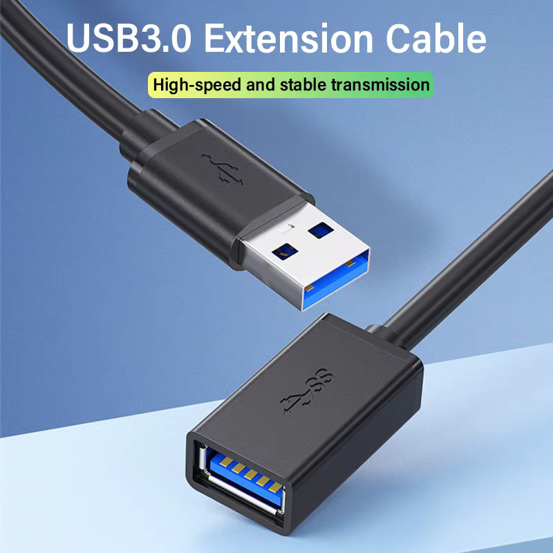 FENGKUABAO USB 3.0 Verlängerungskabel Stecker auf Buchse Datenkabel Schwarz - Bild 2