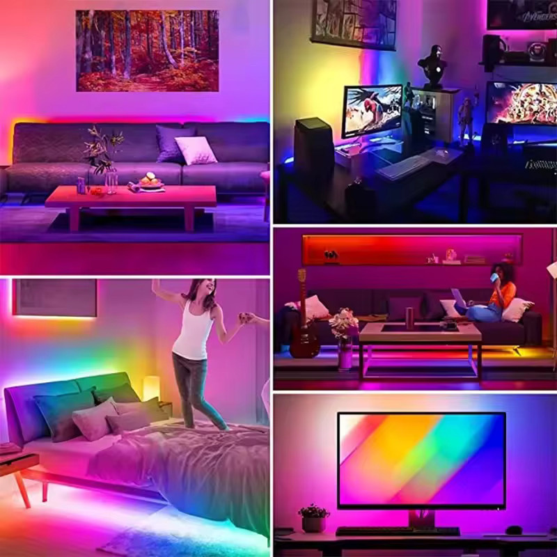 Adiodo RGB-IC Dream Strip Light LED-Leuchte mit Bluetooth App-Steuerung und USB-Anschluss, Multicolour TV-Hintergrundbeleuchtung - Bild 5