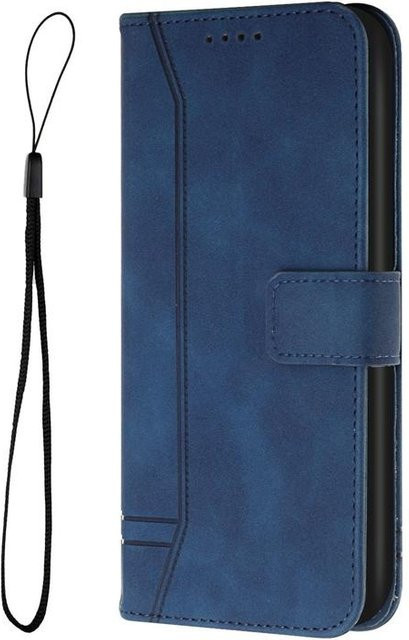 Oukitel Klapp-Lederhülle mit Kartenfach als stoßfeste Schutzhülle für C25 C50 C51 C53 WP50 WP52 5G in Blau - Bild 1