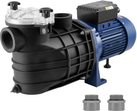 VEVOR Poolpumpe für Aufstellpools, Whirlpools und Spas, 1864W (2,5 HP), 454 L/min Durchflussrate, 220V, 2850 RPM, maximale Förderhöhe 16 m, inklusive Filterkorb, UL-zertifiziert - Bild 1