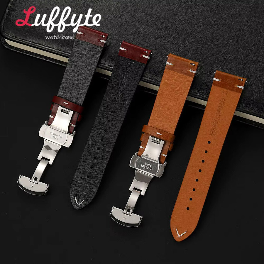 luffyte Uhrenarmband Ölwachsleder, Schwarz, Herren - Bild 1