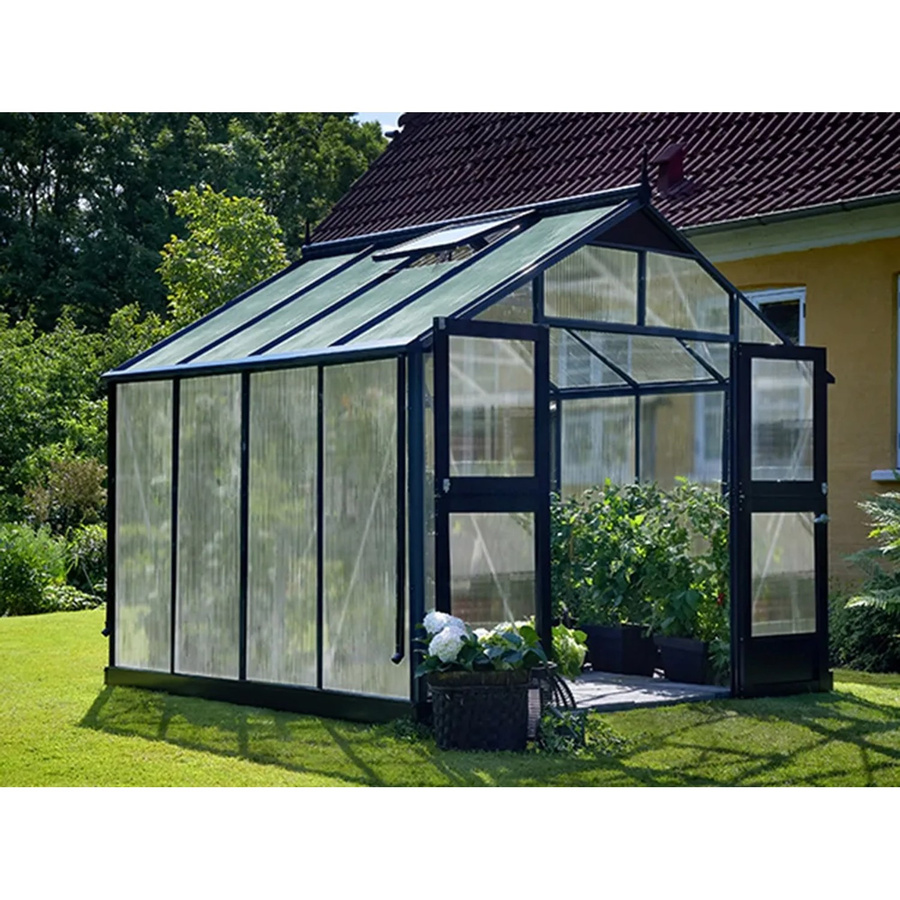 Juliana Gewächshaus Premium 8 in Anthrazit mit Aluminiumrahmen, Polycarbonat-Verglasung und Satteldach - Bild 2