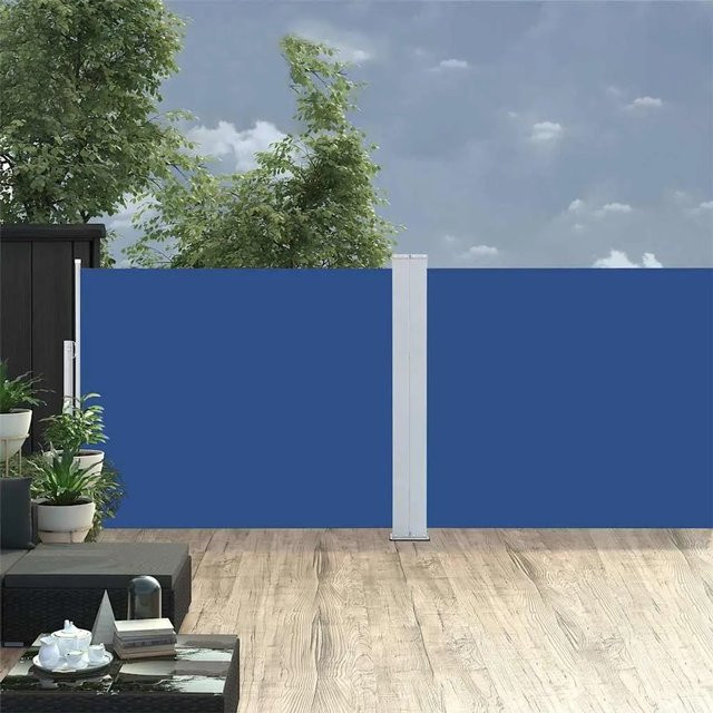 Furnicato Ausziehbare Seitenmarke in Blau mit automatischer Aufroll-Funktion aus Polyester und Stahl, Höhe: 140 cm, Breite: 1200 cm - Bild 1