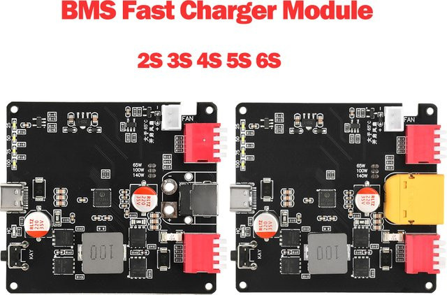 diymore IP2366 Bidirektionales BMS Schnelllademodul 140W für 2S-6S in Schwarz - Bild 1