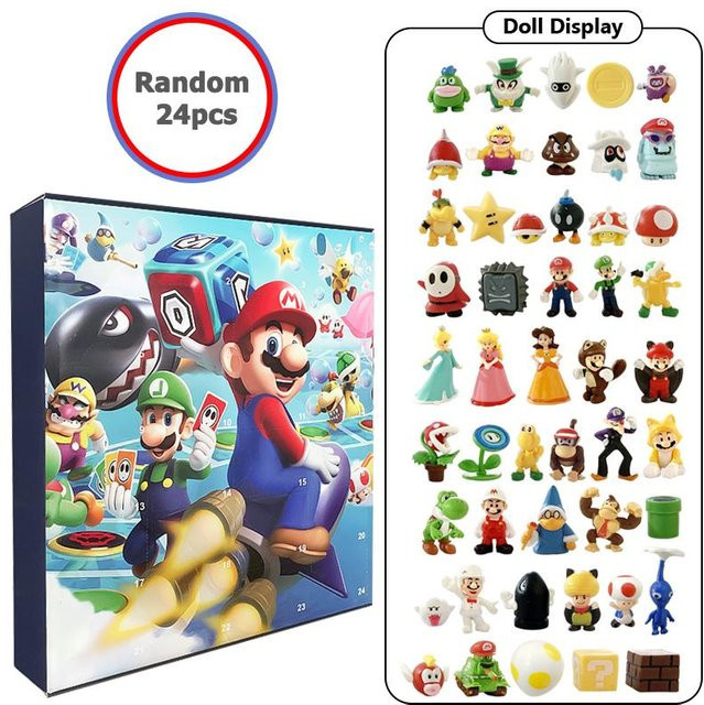 Fashnics Super Mario Adventskalender, Actionfigur, 24-teiliges Set, ab 3 Jahren - Bild 1
