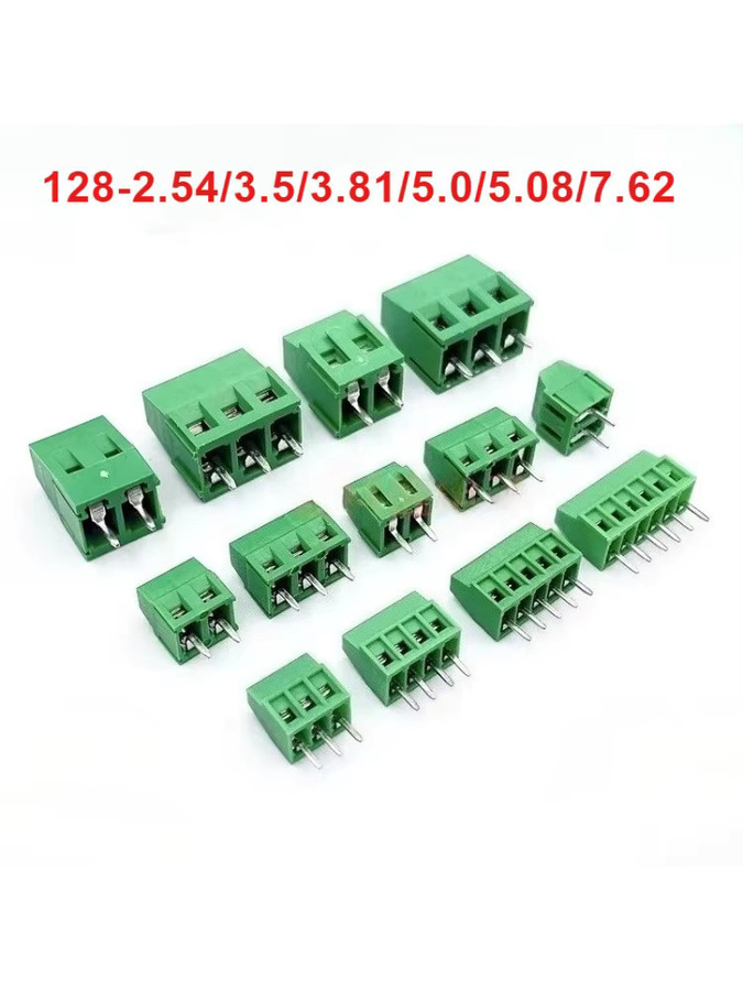 E-SIMPO 100 Stück KF128 Gerade PCB-Schraubklemmenblock-Verbinder in Grün mit verschiedenen Rastermaßen - Bild 1