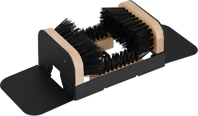 Rutschfestes Schuhabstreifer von Relaxdays aus Holz in Schwarz und Natur, B/T/H: 23 x 11 x 15,5 cm - Bild 1
