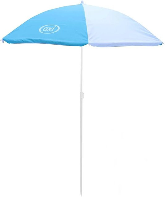 AXI Sonnenschirm Blau Weiß aus Kunststoff, Durchmesser: 125 cm, Höhe: 175 cm - Bild 1