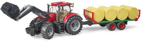 Bruder Case IH Optum 300CVX mit Frontlader und Ballentransport 1:16 Modellfahrzeug - Bild 1