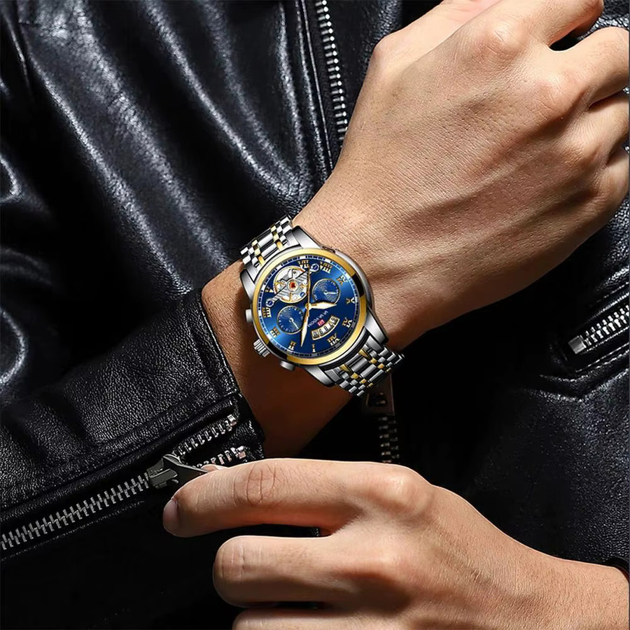 VA VA VOOM Armbanduhr Edelstahl, Analoguhr, Blau, Herren - Bild 5