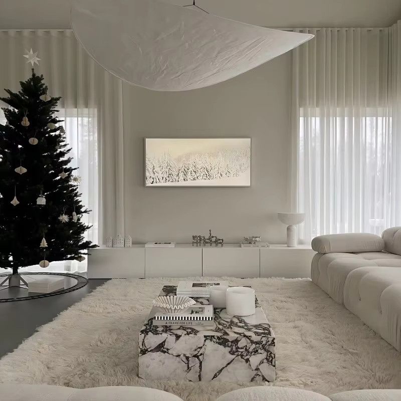 DUTRIEUX Nordic Couchtisch in Transparent, moderner rechteckiger Beistelltisch mit Marmor-Optik - Bild 2