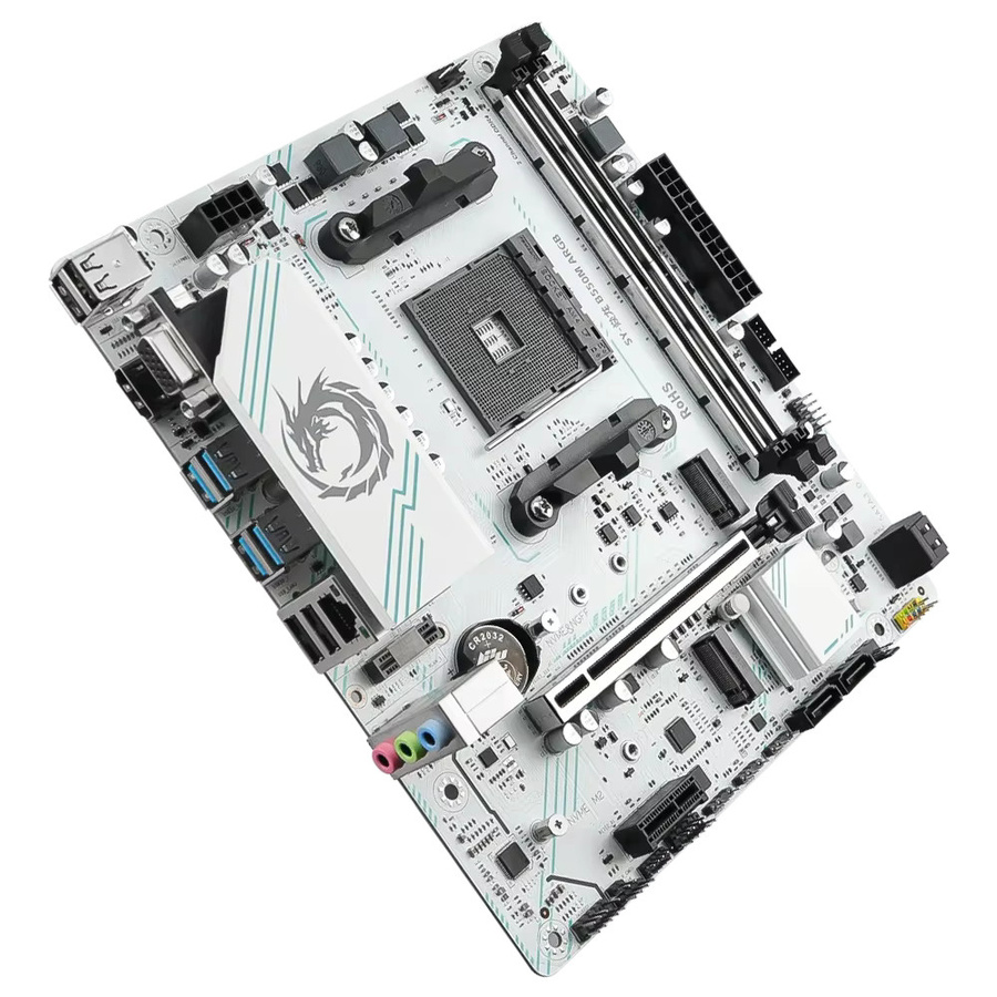 SOYO AMD B550M Micro-ATX Mainboard in Weiß mit Dual-Channel DDR4 und M.2 NVMe-Speicher sowie ARGB-Unterstützung für AM4 Ryzen Prozessoren - Bild 2