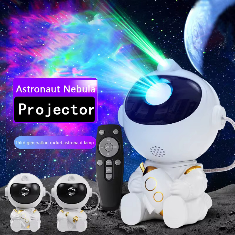 TLEDMP Astronaut Space Projektor mit Galaxy Sternenlicht, Nachtlicht mit Timer und Fernbedienung, Farbe: Weiß - Bild 3