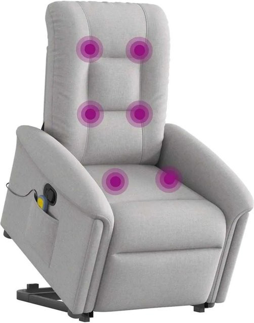 vidaXL Massagesessel mit Aufstehhilfe in Wolkengrau aus Stoff mit Armlehnen - Bild 1