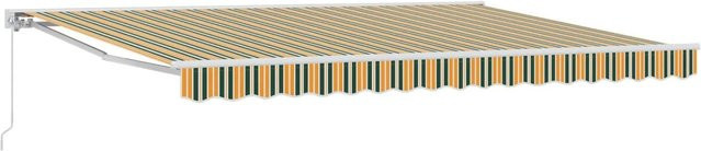 vidaXL Manuell Einziehbare Markise Grün und Gelb B: 450 cm, T: 300 cm - Bild 1