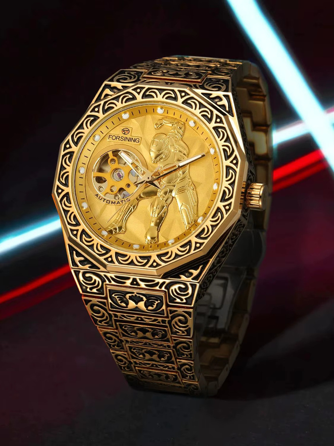 Forsining Armbanduhr Automatik, Gold, Edelstahl, Herren - Bild 5