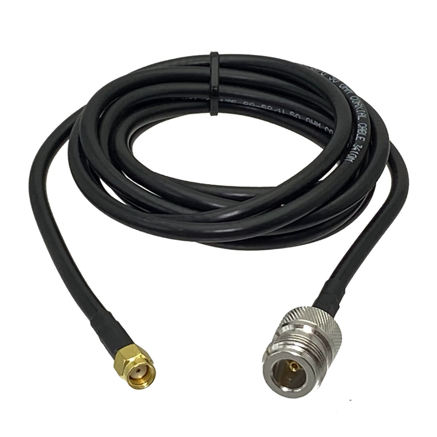 RG58 Koaxialkabel Pigtail mit RG58 Buchse und RP-SMA Stecker in Schwarz - Bild 2