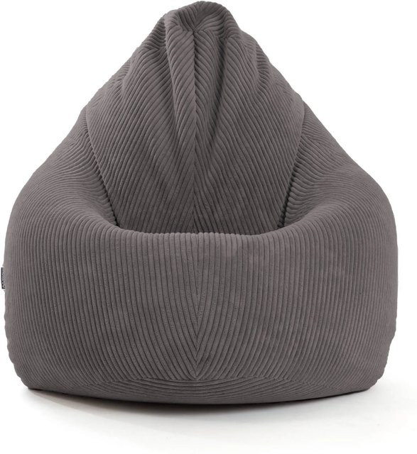 mokebo Sitzsack Der Tagträumer XXL aus Cord in Anthrazit mit EPS-Perlen Füllung und abnehmbarem Bezug - Bild 1