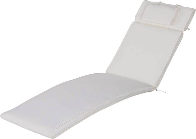 Outsunny Liegenauflage aus Polyester in Beige und Weiß mit abnehmbarem und waschbarem Bezug - Bild 1