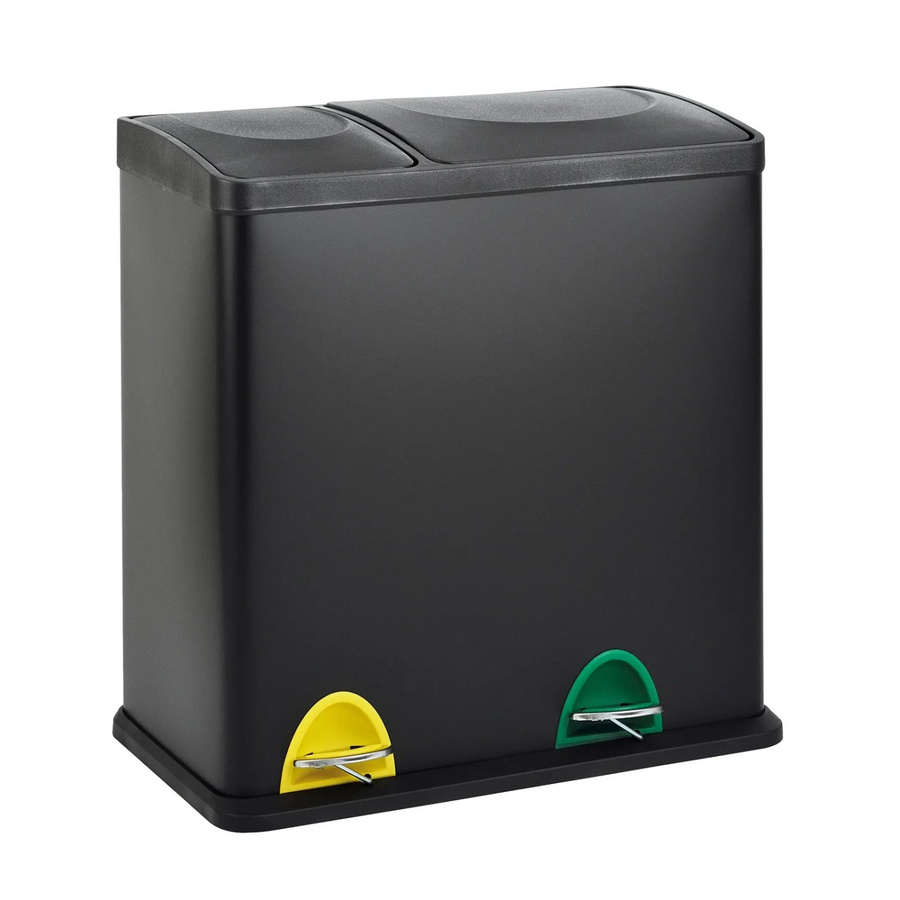 Svita TC2Combo35 Mülleimer mit Trennsystem für die Küche, Treteimer in Schwarz, 35 Liter (12 l + 23 l) - Bild 2
