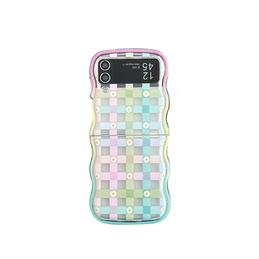 Handyhülle mit Gitter-Gänseblümchen-Design und Lanyard-Handgelenkkette für Samsung Galaxy Z Flip7, Z Flip6, Z Flip5, Z Flip4 und Z Flip3 in Multicolour - Bild 2