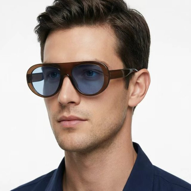 Kunkka coco Sonnenbrille Aviator, Vollrand, Unisex, Schwarz Leopard, Acetat - Bild 1