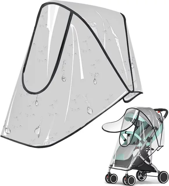 Universeller Baby Auto Wetterschutz als transparenter Wind- und Sonnenschutz sowie Regenregenschutz aus atmungsaktivem PVC - Bild 1