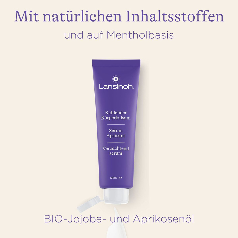 Lansinoh Kühlender Körperbalsam, 125 ml, Menthol, Hyaluronsäure, Jojobaöl, Aprikosenkernöl - Bild 3