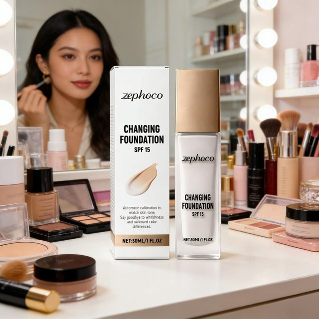 Zephoco Farbwechselnde Foundation SPF 15, Mattes Finish, Unisex - Bild 1