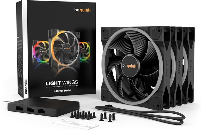 be quiet! Light Wings PWM Gehäuselüfter Triple Pack, Schwarz, 140 mm - Bild 2