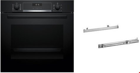 Bosch Einbaubackofen Serie 6 HBA517GS4 in Schwarz mit 71 l Volumen, Pizza-Stufe und schnellem Vorheizen, Breite: 59,4 cm - Bild 1