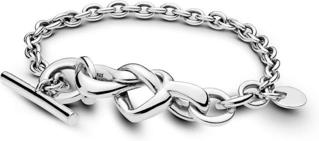 YIRAN Jewelry Armband, 925 Sterling Silber, Geknotetes Herz, 18 cm, Unisex - Bild 1